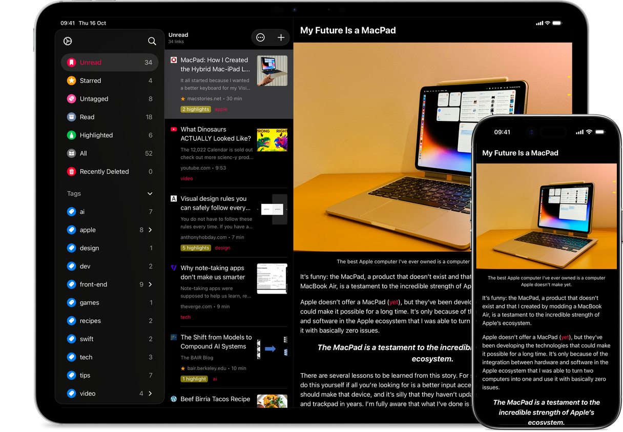GoodLinks in Dark theme